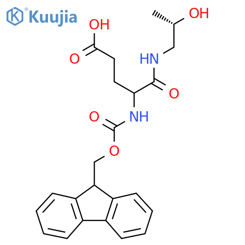 4-({(9H-fluoren-9-yl)methoxycarbonyl}amino)-4-{(2S)-2-hydroxypropylcarbamoyl}butanoic acid structure