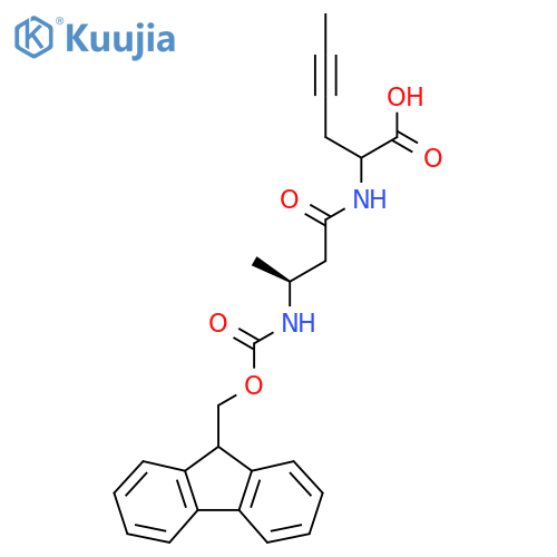 2-(3S)-3-({(9H-fluoren-9-yl)methoxycarbonyl}amino)butanamidohex-4-ynoic acid structure