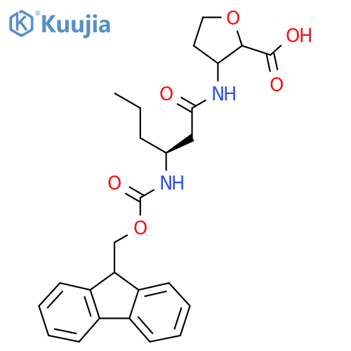 3-(3S)-3-({(9H-fluoren-9-yl)methoxycarbonyl}amino)hexanamidooxolane-2-carboxylic acid structure