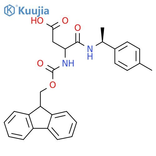 3-({(9H-fluoren-9-yl)methoxycarbonyl}amino)-3-{(1S)-1-(4-methylphenyl)ethylcarbamoyl}propanoic acid structure