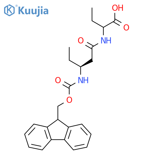 2-(3S)-3-({(9H-fluoren-9-yl)methoxycarbonyl}amino)pentanamidobutanoic acid structure