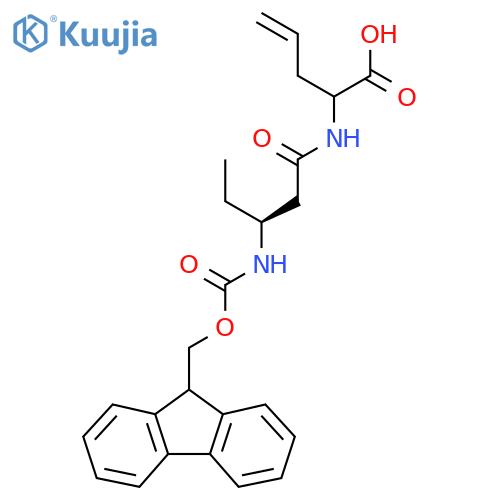 2-(3S)-3-({(9H-fluoren-9-yl)methoxycarbonyl}amino)pentanamidopent-4-enoic acid structure