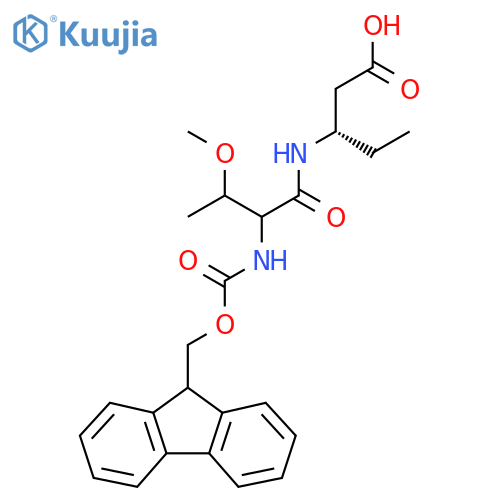 (3S)-3-2-({(9H-fluoren-9-yl)methoxycarbonyl}amino)-3-methoxybutanamidopentanoic acid structure