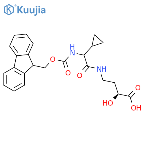 (2S)-4-2-cyclopropyl-2-({(9H-fluoren-9-yl)methoxycarbonyl}amino)acetamido-2-hydroxybutanoic acid structure