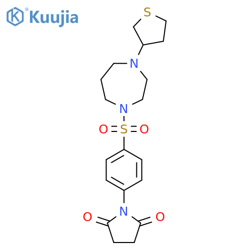 1-(4-{[4-(thiolan-3-yl)-1,4-diazepan-1-yl]sulfonyl}phenyl)pyrrolidine-2,5-dione structure