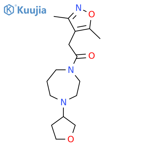 2-(3,5-dimethyl-1,2-oxazol-4-yl)-1-4-(oxolan-3-yl)-1,4-diazepan-1-ylethan-1-one structure