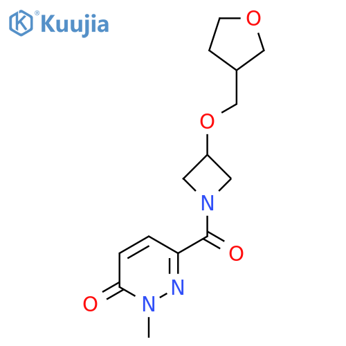 2-methyl-6-{3-[(oxolan-3-yl)methoxy]azetidine-1-carbonyl}-2,3-dihydropyridazin-3-one structure