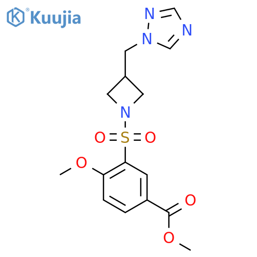 methyl 4-methoxy-3-({3-(1H-1,2,4-triazol-1-yl)methylazetidin-1-yl}sulfonyl)benzoate structure