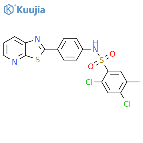 2,4-dichloro-5-methyl-N-(4-{1,3thiazolo5,4-bpyridin-2-yl}phenyl)benzene-1-sulfonamide structure