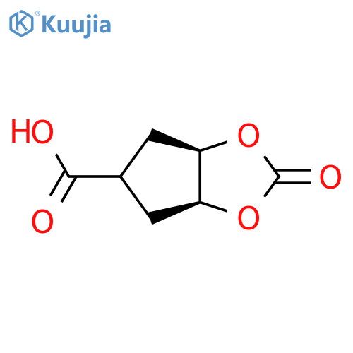(3As,6aR)-2-oxo-4,5,6,6a-tetrahydro-3aH-cyclopenta[d][1,3]dioxole-5-carboxylic acid structure