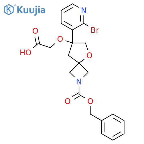 2-({2-[(Benzyloxy)carbonyl]-7-(2-bromopyridin-3-yl)-5-oxa-2-azaspiro[3.4]octan-7-yl}oxy)acetic acid structure