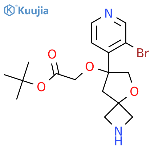 Tert-butyl 2-{[7-(3-bromopyridin-4-yl)-5-oxa-2-azaspiro[3.4]octan-7-yl]oxy}acetate structure