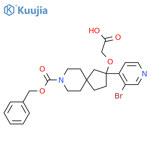 2-({8-[(Benzyloxy)carbonyl]-2-(3-bromopyridin-4-yl)-8-azaspiro[4.5]decan-2-yl}oxy)acetic acid structure
