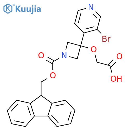 2-{[3-(3-bromopyridin-4-yl)-1-{[(9H-fluoren-9-yl)methoxy]carbonyl}azetidin-3-yl]oxy}acetic acid structure