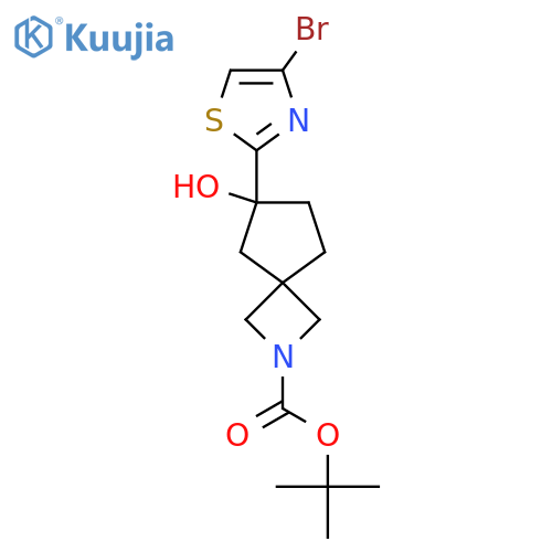 Tert-butyl 6-(4-bromo-1,3-thiazol-2-yl)-6-hydroxy-2-azaspiro[3.4]octane-2-carboxylate structure