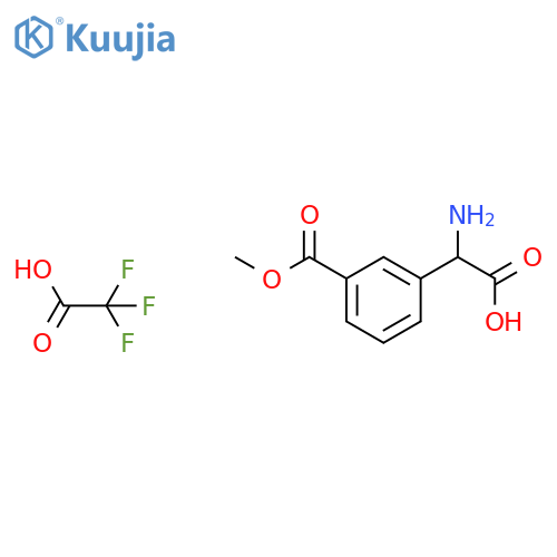 2-Amino-2-(3-methoxycarbonylphenyl)acetic acid;2,2,2-trifluoroacetic acid structure