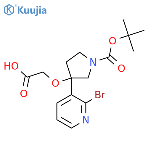 2-{[3-(2-Bromopyridin-3-yl)-1-[(tert-butoxy)carbonyl]pyrrolidin-3-yl]oxy}acetic acid structure