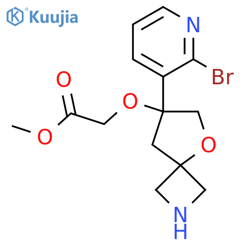 Methyl 2-{[7-(2-bromopyridin-3-yl)-5-oxa-2-azaspiro[3.4]octan-7-yl]oxy}acetate structure