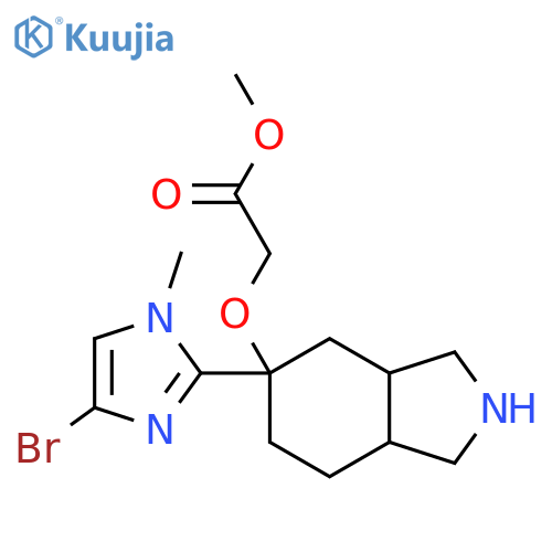 methyl 2-{[5-(4-bromo-1-methyl-1H-imidazol-2-yl)-octahydro-1H-isoindol-5-yl]oxy}acetate structure
