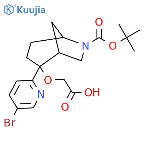 2-{[2-(5-Bromopyridin-2-yl)-6-[(tert-butoxy)carbonyl]-6-azabicyclo[3.2.1]octan-2-yl]oxy}acetic acid structure