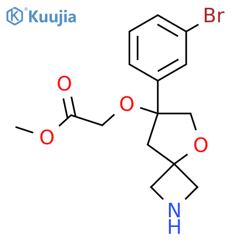 Methyl 2-{[7-(3-bromophenyl)-5-oxa-2-azaspiro[3.4]octan-7-yl]oxy}acetate structure