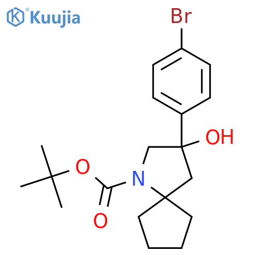 Tert-butyl 3-(4-bromophenyl)-3-hydroxy-1-azaspiro[4.4]nonane-1-carboxylate structure