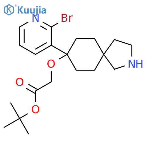 Tert-butyl 2-{[8-(2-bromopyridin-3-yl)-2-azaspiro[4.5]decan-8-yl]oxy}acetate structure