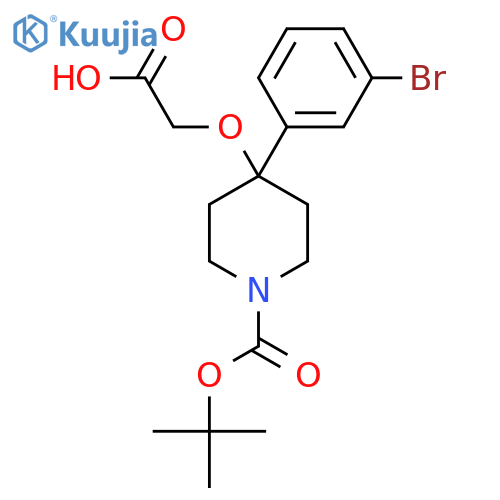 2-{[4-(3-Bromophenyl)-1-[(tert-butoxy)carbonyl]piperidin-4-yl]oxy}acetic acid structure