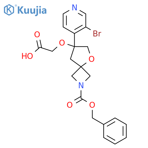2-({2-[(Benzyloxy)carbonyl]-7-(3-bromopyridin-4-yl)-5-oxa-2-azaspiro[3.4]octan-7-yl}oxy)acetic acid structure