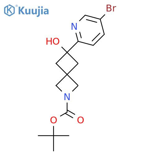 Tert-butyl 6-(5-bromopyridin-2-yl)-6-hydroxy-2-azaspiro[3.3]heptane-2-carboxylate structure