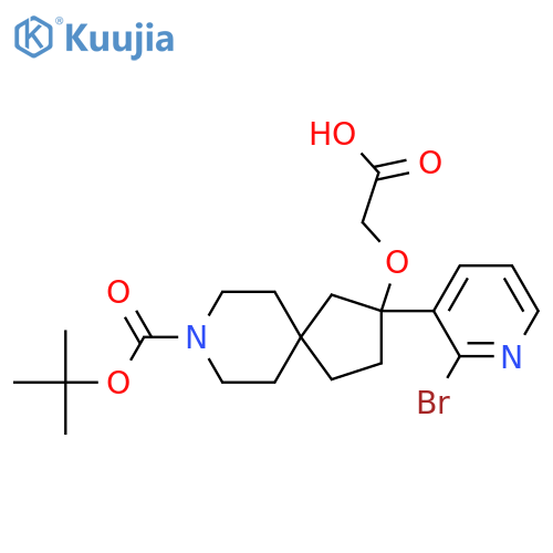 2-{[2-(2-Bromopyridin-3-yl)-8-[(tert-butoxy)carbonyl]-8-azaspiro[4.5]decan-2-yl]oxy}acetic acid structure
