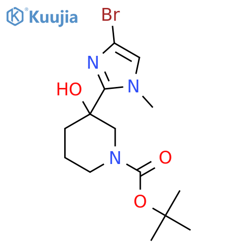 tert-butyl 3-(4-bromo-1-methyl-1H-imidazol-2-yl)-3-hydroxypiperidine-1-carboxylate structure