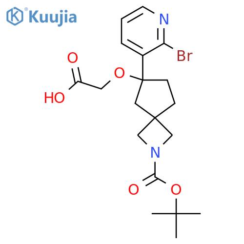 2-{[6-(2-Bromopyridin-3-yl)-2-[(tert-butoxy)carbonyl]-2-azaspiro[3.4]octan-6-yl]oxy}acetic acid structure