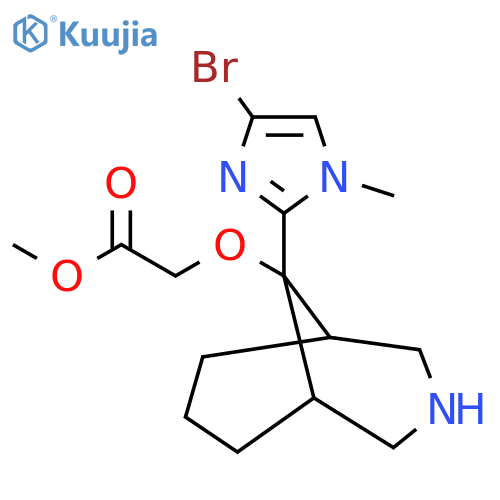 methyl 2-{[9-(4-bromo-1-methyl-1H-imidazol-2-yl)-3-azabicyclo[3.3.1]nonan-9-yl]oxy}acetate structure