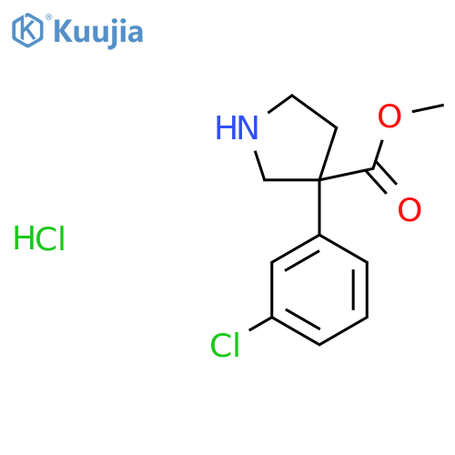 Methyl 3-(3-chlorophenyl)pyrrolidine-3-carboxylate;hydrochloride structure