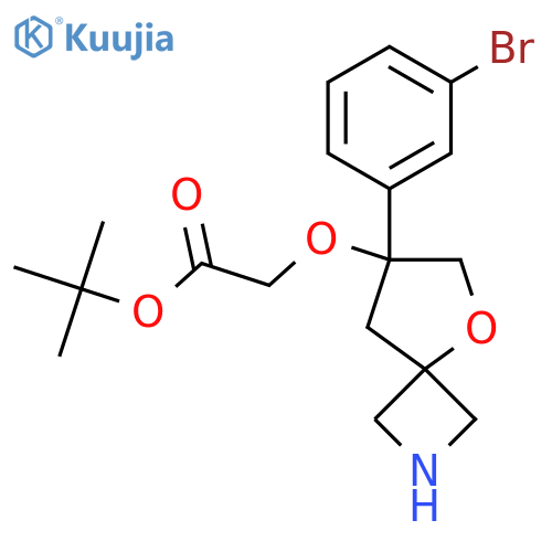 Tert-butyl 2-{[7-(3-bromophenyl)-5-oxa-2-azaspiro[3.4]octan-7-yl]oxy}acetate structure