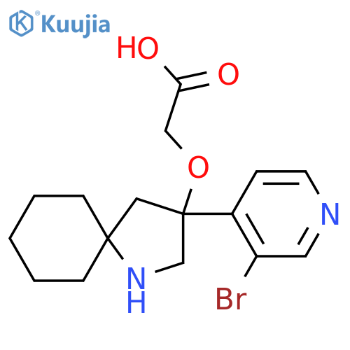 2-{[3-(3-Bromopyridin-4-yl)-1-azaspiro[4.5]decan-3-yl]oxy}acetic acid structure