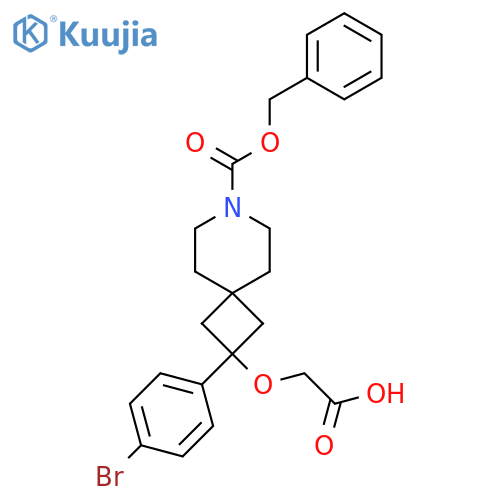 2-({7-[(Benzyloxy)carbonyl]-2-(4-bromophenyl)-7-azaspiro[3.5]nonan-2-yl}oxy)acetic acid structure
