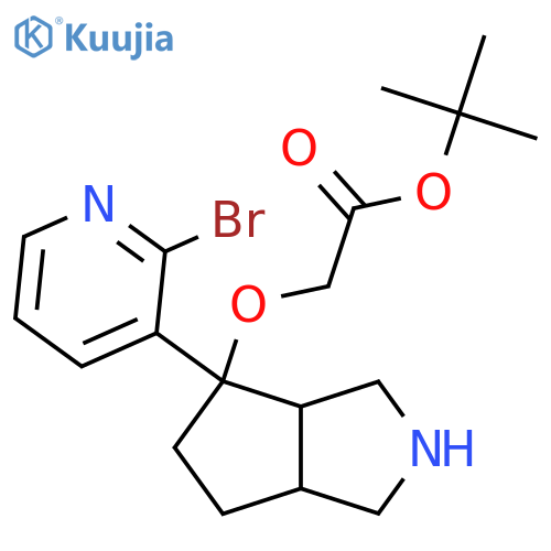Tert-butyl 2-{[4-(2-bromopyridin-3-yl)-octahydrocyclopenta[c]pyrrol-4-yl]oxy}acetate structure