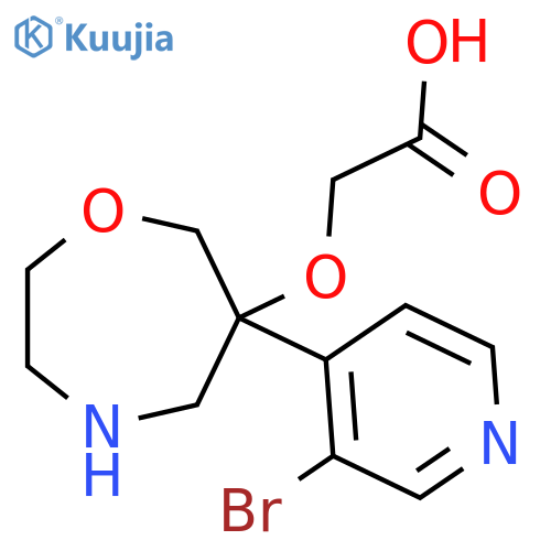 2-{[6-(3-Bromopyridin-4-yl)-1,4-oxazepan-6-yl]oxy}acetic acid structure