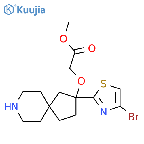 Methyl 2-{[2-(4-bromo-1,3-thiazol-2-yl)-8-azaspiro[4.5]decan-2-yl]oxy}acetate structure