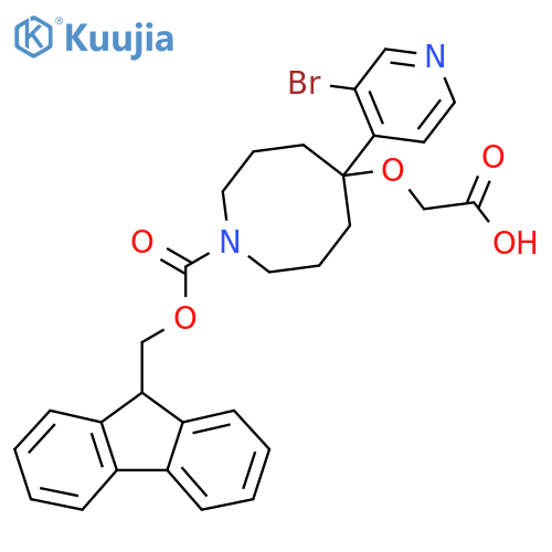 2-{[5-(3-bromopyridin-4-yl)-1-{[(9H-fluoren-9-yl)methoxy]carbonyl}azocan-5-yl]oxy}acetic acid structure