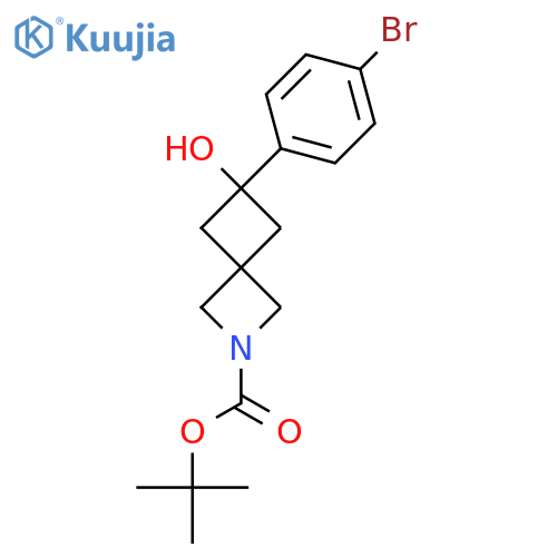 Tert-butyl 6-(4-bromophenyl)-6-hydroxy-2-azaspiro[3.3]heptane-2-carboxylate structure
