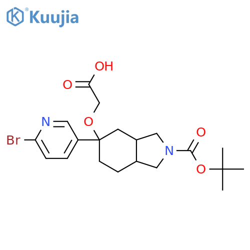 2-{[5-(6-bromopyridin-3-yl)-2-[(tert-butoxy)carbonyl]-octahydro-1H-isoindol-5-yl]oxy}acetic acid structure