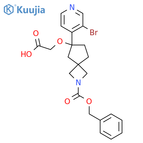2-({2-[(Benzyloxy)carbonyl]-6-(3-bromopyridin-4-yl)-2-azaspiro[3.4]octan-6-yl}oxy)acetic acid structure