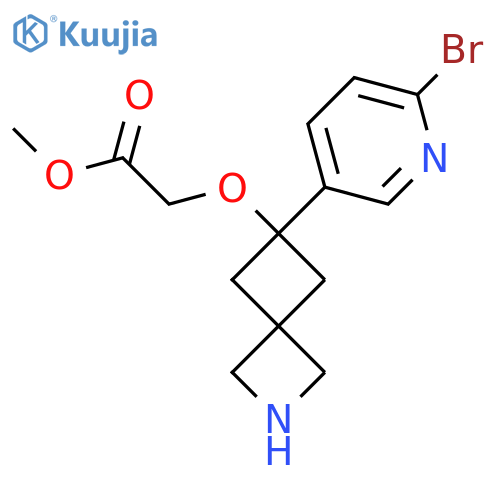 Methyl 2-{[6-(6-bromopyridin-3-yl)-2-azaspiro[3.3]heptan-6-yl]oxy}acetate structure