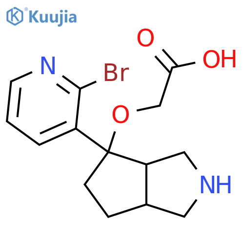 2-{[4-(2-Bromopyridin-3-yl)-octahydrocyclopenta[c]pyrrol-4-yl]oxy}acetic acid structure