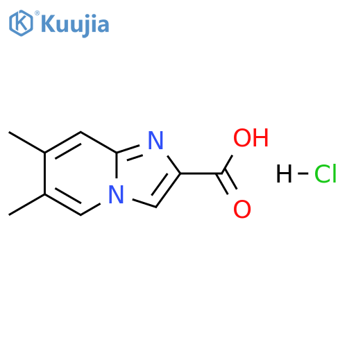 Imidazo[1,2-a]pyridine-2-carboxylic acid, 6,7-dimethyl-, hydrochloride (1:1) structure