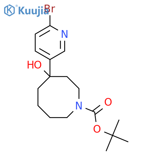 Tert-butyl 4-(6-bromopyridin-3-yl)-4-hydroxyazocane-1-carboxylate structure