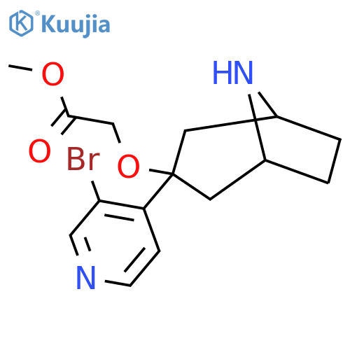 Methyl 2-{[3-(3-bromopyridin-4-yl)-8-azabicyclo[3.2.1]octan-3-yl]oxy}acetate structure